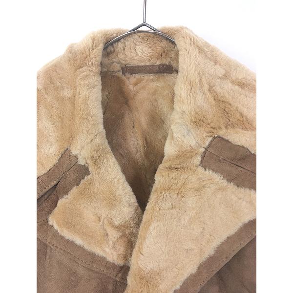 古着 80s Brooks Brothers 本革 ムートン レザー ランチ コート 40R