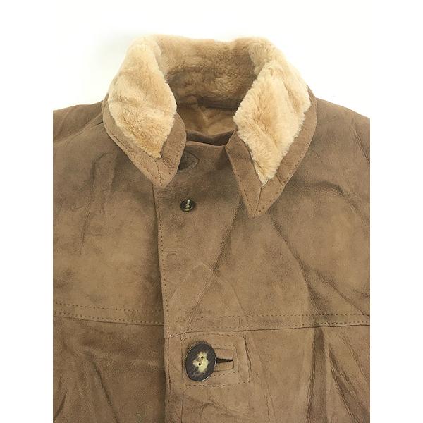 古着 80s Brooks Brothers 本革 ムートン レザー ランチ コート 40R