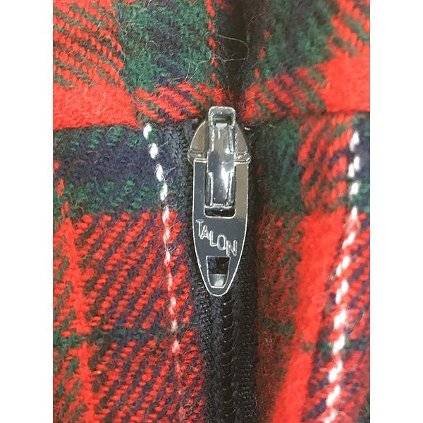 80s USA製 TALON Zip 赤タータン ダブル ウール スラックス 古着 80s USA製 Pendleton タータン チェック ウール スラックス