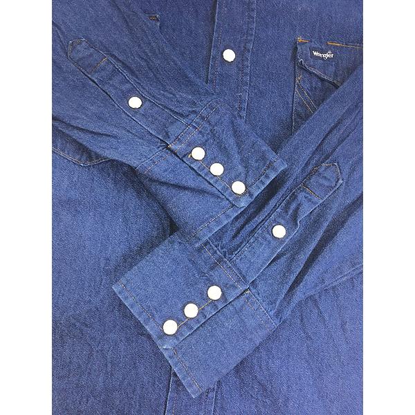 古着 80s USA製 Wrangler 70127MW 濃紺 ブルー デニム ウエスタン