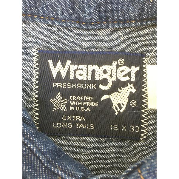 古着 80s USA製 Wrangler 70127MW 濃紺 ブルー デニム ウエスタン