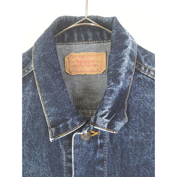 USA vintage デニム×レザー切り替え トラッカージャケット 63096 70S VINTAGE ヴィンテージ 三角タグ USA製 デニム トラッカー