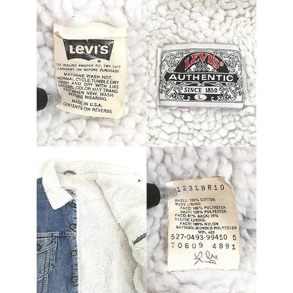 古着 90s Levi's 70609-4891 ハンド ポケット付 ブルー デニム ボア