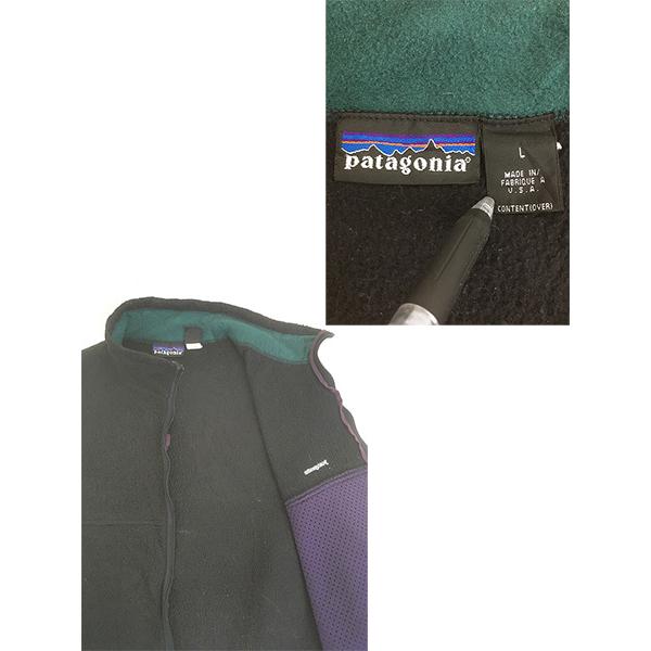 古着 90s- USA製 Patagonia ワンポイント ソリッド シンチラ フリース