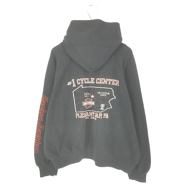 古着 80s 3D EMBLEM HARLEY DAVIDSON 「USA」 3面 プリント スウェット