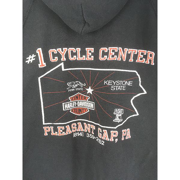 古着 80s 3D EMBLEM HARLEY DAVIDSON 「USA」 3面 プリント スウェット