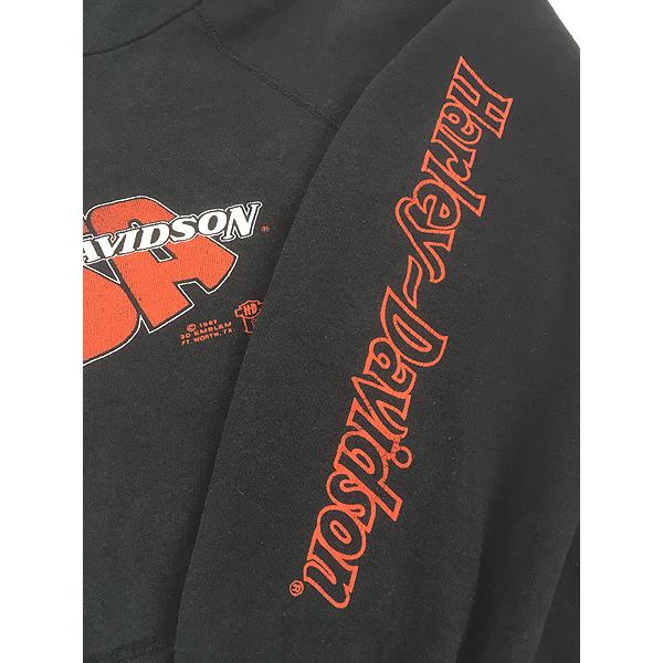 古着 80s 3D EMBLEM HARLEY DAVIDSON 「USA」 3面 プリント スウェット