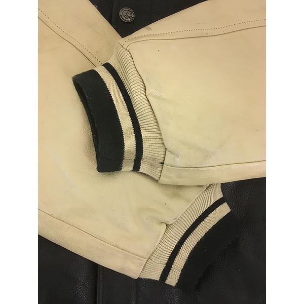 古着 90s HARLEY DAVIDSON 斜めジップ 本革 オールレザー スタジアム