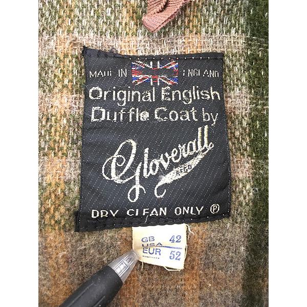 古着 70s 英国製 Gloverall トグル ボタン チェック ライナー ウール