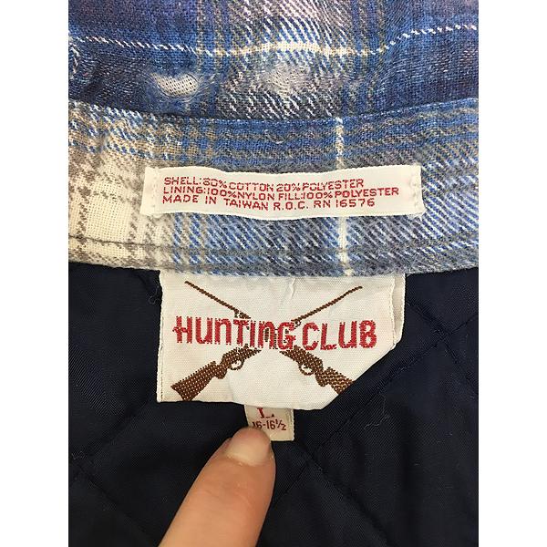 古着 80s Huntng Club ブルー オンブレ シャドー チェック パデッド
