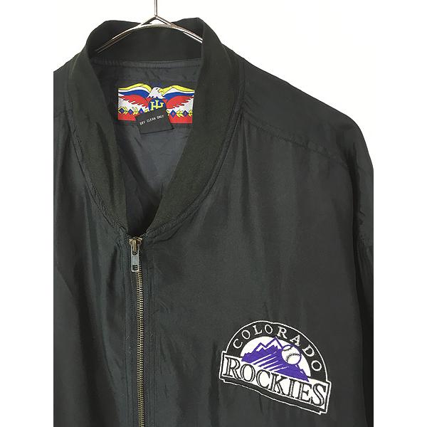 古着 90s MLB Colorado Rockies ロッキーズ シルク ジャケット 