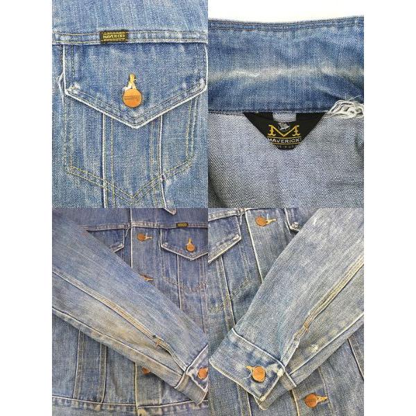 古着 70s USA製 BLUE BELL MAVERICK 斜めベル ブルー デニム トラッカー ジャケット Gジャン 40位 古着 70s USA製 BLUE BELL MAVERICK 斜めベル ブルー デニム