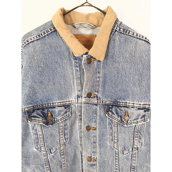 古着 90s USA製 Levi's 75558-0325 コーデュロイ襟 ブルー デニム