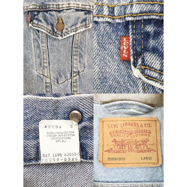 古着 90s USA製 Levi's 75558-0325 コーデュロイ襟 ブルー デニム