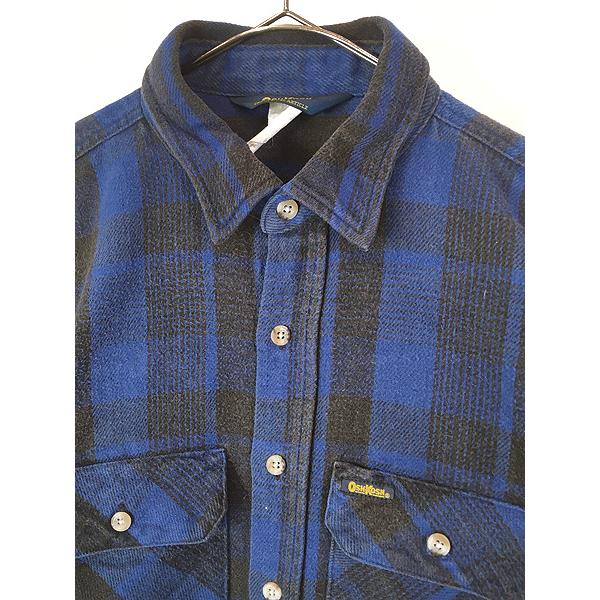 古着 80s Oshkosh B'gosh ブルー × ブラック バッファロー チェック