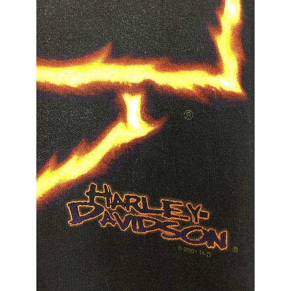 古着 00s USA製 HARLEY DAVIDSON ファイヤー バー&シールド タイダイ