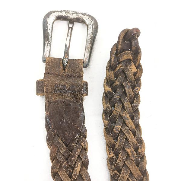 雑貨 古着 アルゼンチン製 本革 レザー 編み込み メッシュ ベルト 40