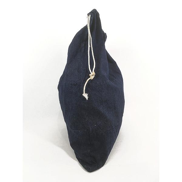 雑貨 古着 60-70s ミミ付 濃紺 インディゴ デニム 巾着型 ランドリー