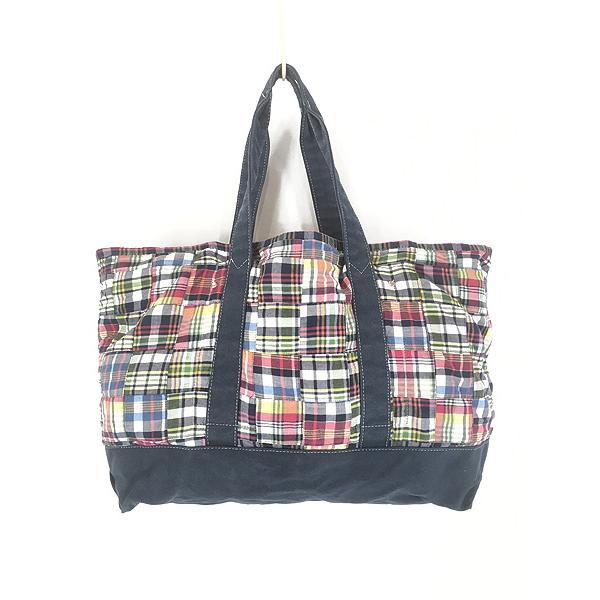 ＊Tページでございます＊タータンチェックパッチワークトート中＆大＊ 雑貨 古着 J Crew タータン チェック パッチワーク トート バッグ