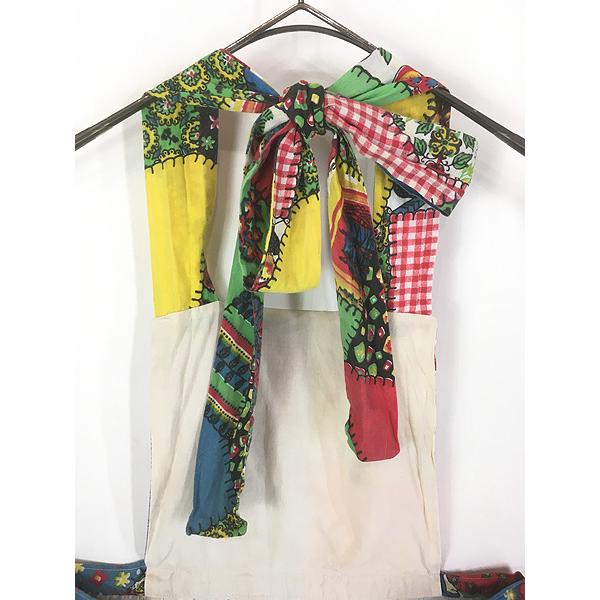 雑貨 古着 70s フラワー チェック ドット 幾何学 パッチワーク 総柄