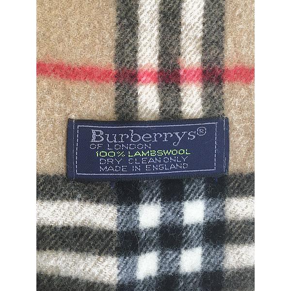 タグ付き新品　バーバリーズ　イギリス製　チェック柄　ウール　ロングマフラー 雑貨 古着 90s England製 Burberrys バーバリー チェック ウール