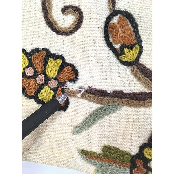 雑貨 古着 70s- India製 花 フラワー ボタニカル 鳥 総柄 チェーンステッチ 総刺しゅう カバー ファブリック シーツ インテリア 2枚セッ 雑貨 古着 70s- India製 花 ボタニカル 鳥 総柄 総刺繍 カバー