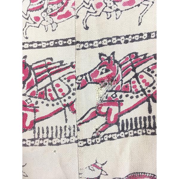 雑貨 古着 70s- 民族 ボーダー 総柄 ペルシャ更紗 カバー ファブリック