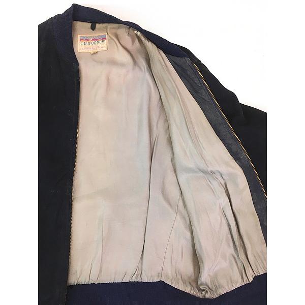 古着 50s Californian 本革 ネイビー ヌバック レザー スポーツ