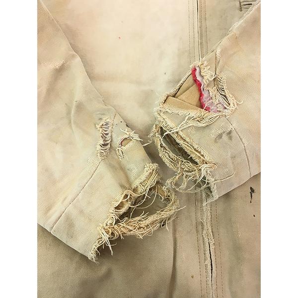 古着 80s- Carhartt レッド キルティング ライナー ダメージ&フェード