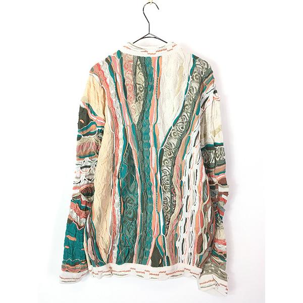 古着 90s Australia製 COOGI 3D カラフル ランダム ストライプ アート