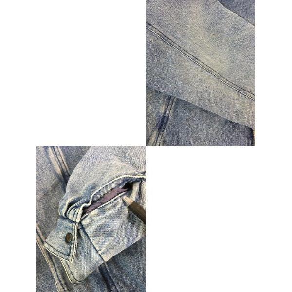 古着 90s Anthony Michael 2way パデッド ブルー デニム スタンドカラー ジャケット ショルダーポケット XL 古着 90s Anthony Michael 2way パデッド ブルー デニム スタンド