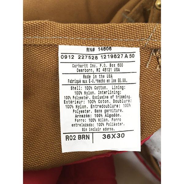 古着 10s USA製 Carhartt 防寒 パデット ブラウン ダック Wニー ワーク