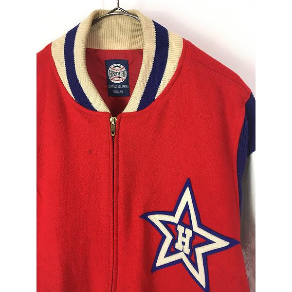 古着 70s Ebbets Field Flannels 「HOLLYWOOD」 本革 レザー ウール 