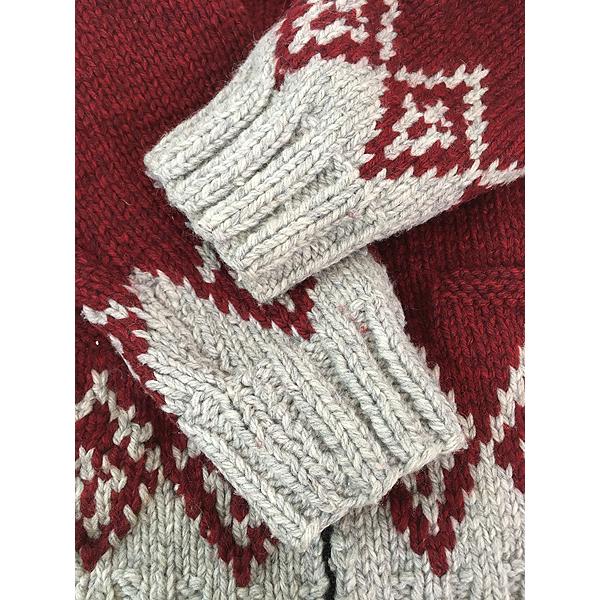 古着 70s 2tone ショールカラー ローゲージ ウール ニット カウチン