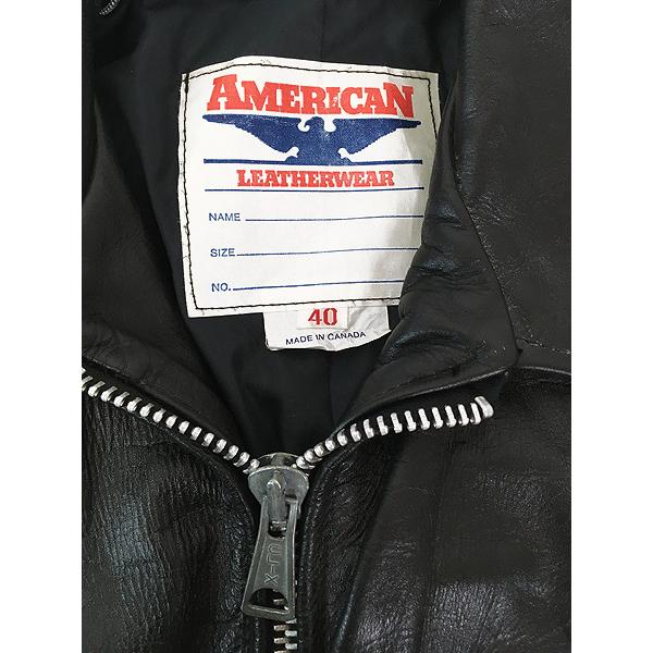 古着 80s Canada製 American Leatherwear 本革 レザー ポリスマン