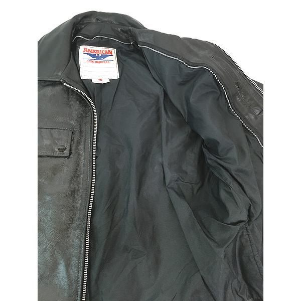 古着 80s Canada製 American Leatherwear 本革 レザー ポリスマン