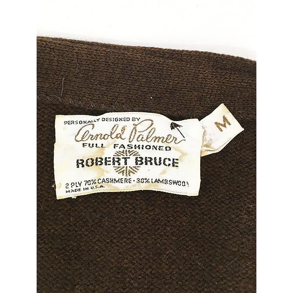 古着 60s USA製 Arnold Palmer Robert Bruce ブラウン ソリッド