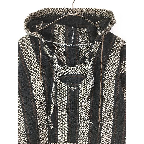 古着 90s NO FEAR マルチ ストライプ メキシカン パーカー ジャケット