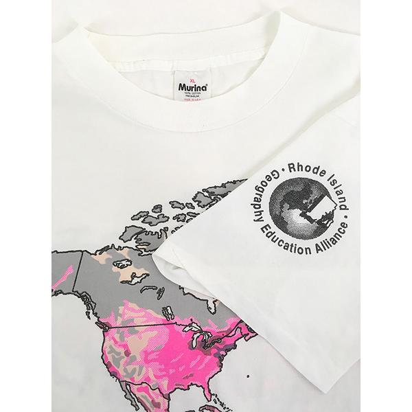 古着 90s USA製 世界地図 マップ 人口密度 チャート Tシャツ XL : 古着