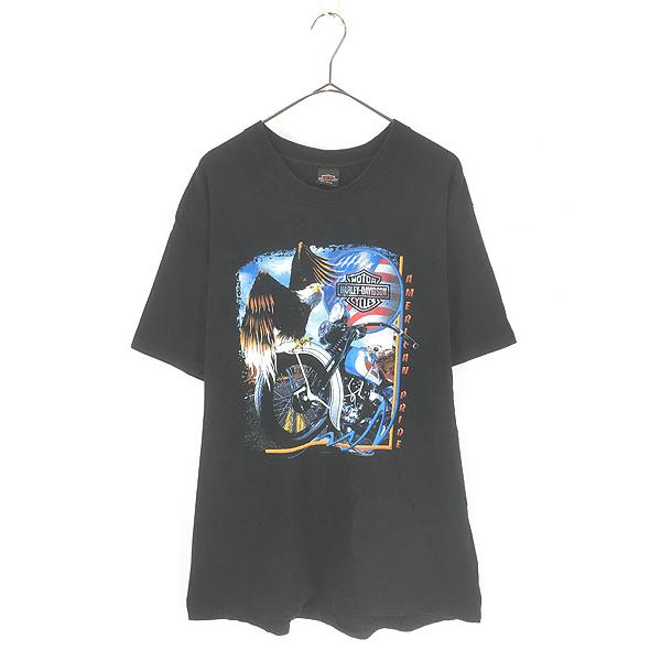 古着 90s USA製 HARLEY DAVIDSON イーグル バイク グラフィック T