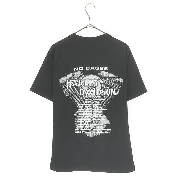 古着 HARLEY DAVIDSON ファイヤー スカル V2 エンジン Tシャツ M