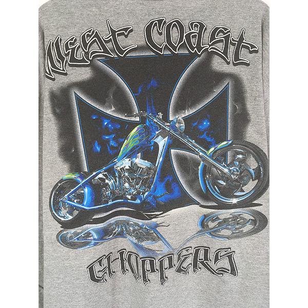古着 90s West Coast Choppers クロス バイク グラフィック 長袖 T