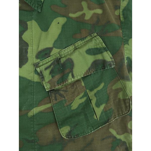 赤　米軍実物　60's ④⑧ ジャングルファティーグ　ERDL ノンリップ 古着 60s 米軍 4th ERDL リーフ カモ 迷彩 ジャングル ファティーグ