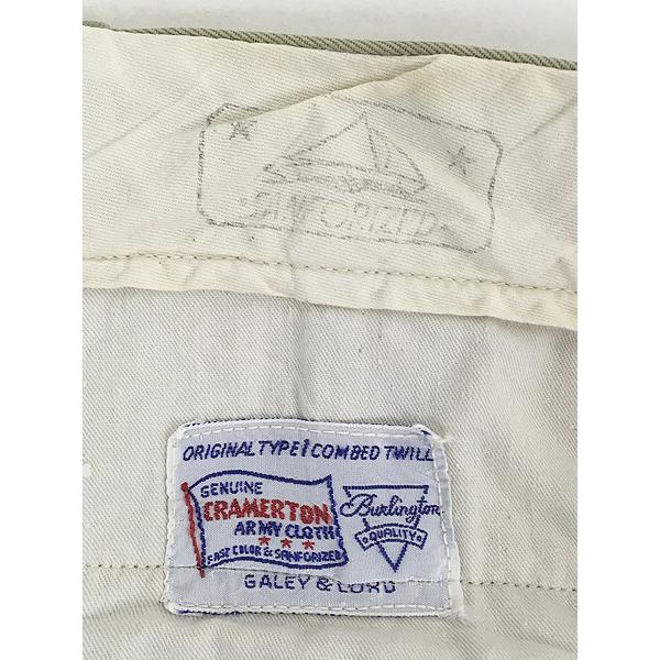 古着 50s Burlington 「Cramerton Army Cloth」 Sanforized スタンプ
