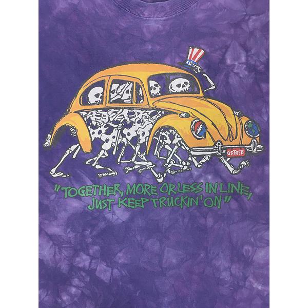 古着 90s USA製 Grateful Dead 「Dead Xing」 スカル ダンシング デッドベア ロック バンド タイダイ Tシャツ L 古着 90s USA製 Grateful Dead 「Dead Xing」 スカル ダンシング