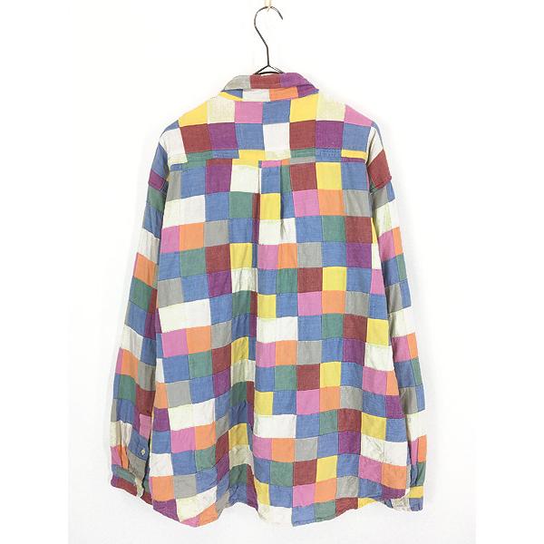 古着 90s J Crew 名作 100% インド綿 コットン カラフル マルチ パッチ