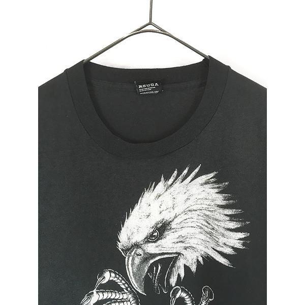 古着 80s USA製 Spark of Class イーグル サンダー モノクロ Tシャツ