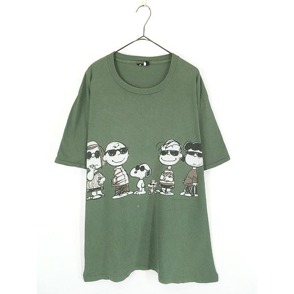 古着 90s USA製 Snoopy スヌーピー マルチ キャラクター サングラス T 