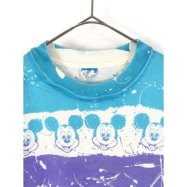 1980年代　ミッキー × スーパーボウルTシャツ ビンテージ 80s USA製 ディズニー ミッキー Tシャツ 紺 ネイビー