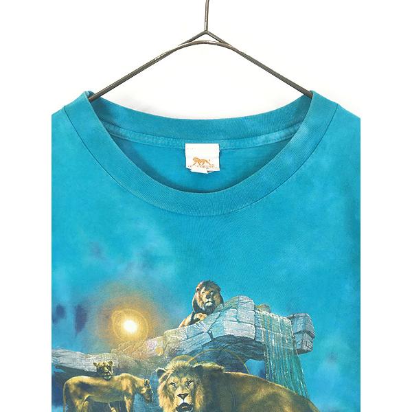 古着 90s USA製 MGM GRAND 「LION HABITAT」 ライオン アニマル T